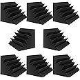 JBER 8 Pack Acoustic Foam Bass Trap Studio Foam 12" X 7" X 7" Soundproof Padding Wall Panels Corner Block Finish for Studios Home and Theater,KTV