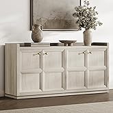 SICOTAS 61.7" Wide 4-Door Buffet Cabinet, Extra Long Sideboard with 2 Separate Bays & Adjustable Shelves, Modern Credenza Sto