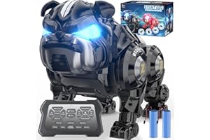 HOLIBIBE Remote Control Robot Dog Toys for Kids, Rechargeable Programmable Stunt Robot Dog with Singing, Dancing and Touch Functions for Boys Ages 3 4 5 6 7 8 9+ Birthday, Black