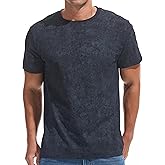 VEIISAR Men's Crew Neck T Shirt - Fitted Elastic Tees Fresh Print Tshirts - Pattern & Color 20+