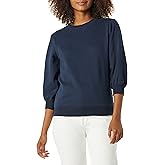 Amazon Essentials Women's French Terry Fleece Crewneck Sweatshirt with Sleeve Detail