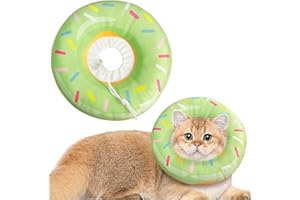 Hpetppy Cat Cone Collar Soft, Cat Recovery Collar for Wound Healing Cute Cat Donut Adjustable Cat Cones to Stop Licking Comfortable Lightweight Neck Elizabethan Collars for Cats Kittens After Surgery