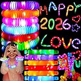 SUNPROUND 36 Pack Glow Sticks Party Favors Light Up Pop Tubes Sensory Toys LED Glow Sticks Camping Necklaces Bracelets Birthday Goodie Bag Stuffers Classroom Prizes Gifts Halloween Easter