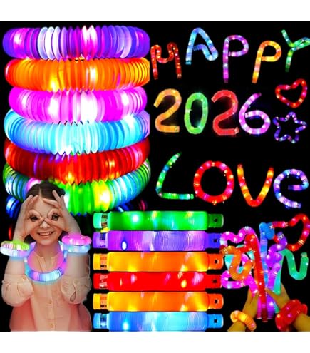 Light Up Sensory Toys For Kids Adults 12 Pack Blue Light Up Pop Fidget Tubes - Glow Party Favors For Kids Birthday Events Party Favor Toys