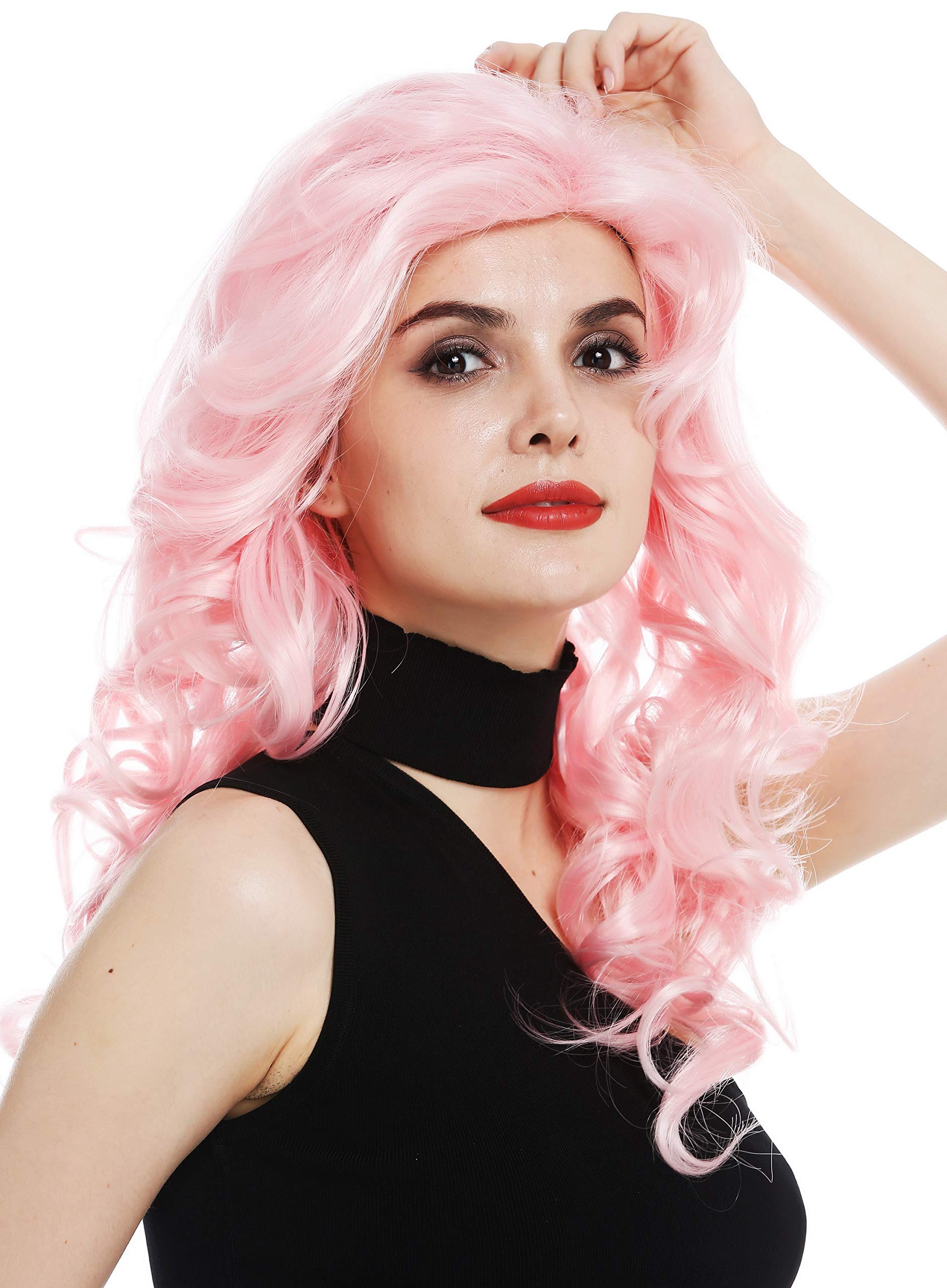 WIG ME UP - WL-3010-T2333 wig women's wig star diva long wavy voluminous backcombed 80's light pink