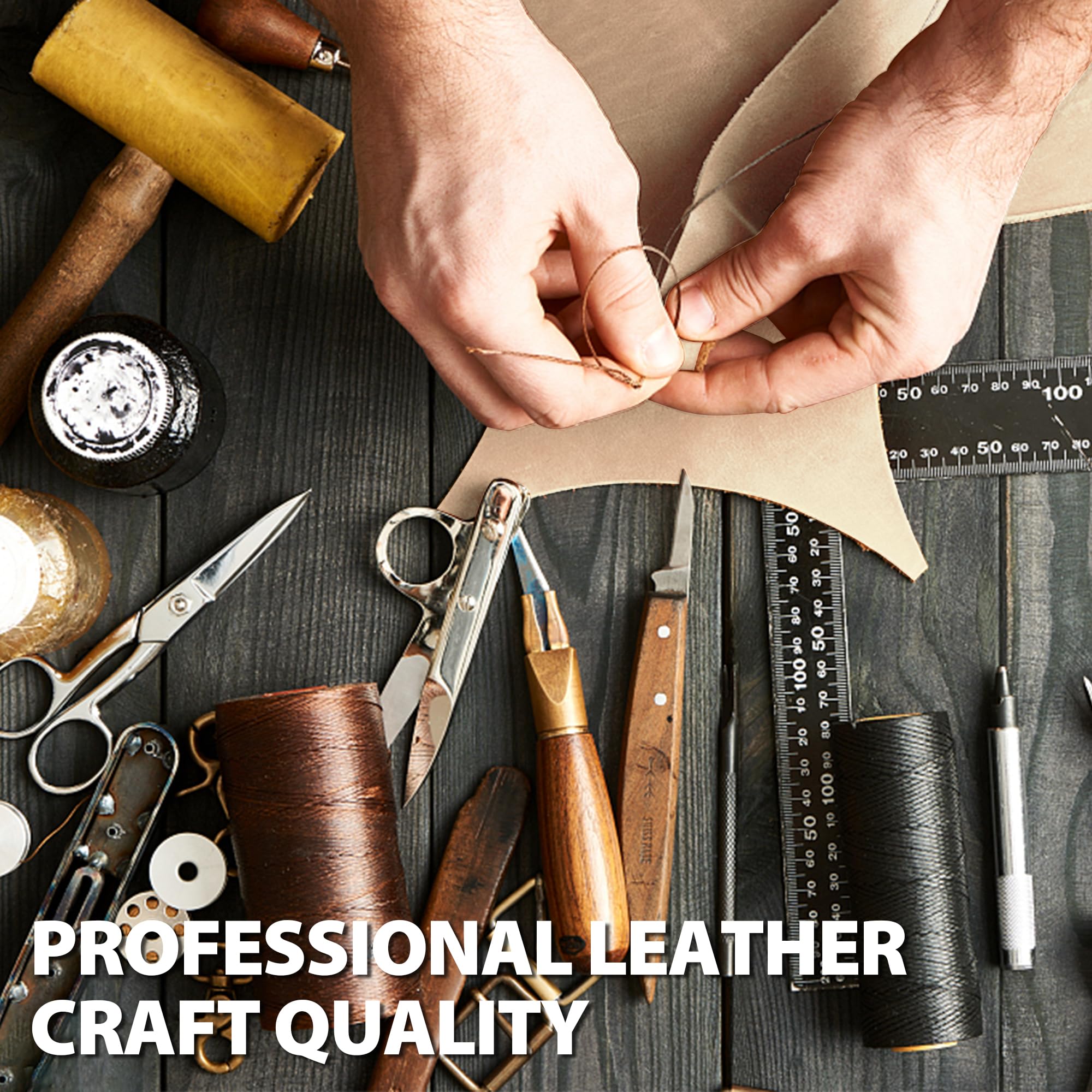 JinRuiKJ A Grade Tooling Leather Square 1.8-2.0MM Thick, Vegetable Tanned Leather Pieces Precut 8