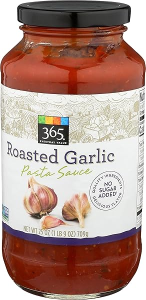 365 EVERYDAY VALUE, ROASTED GARLIC PASTA SAUCE, 25 OZ