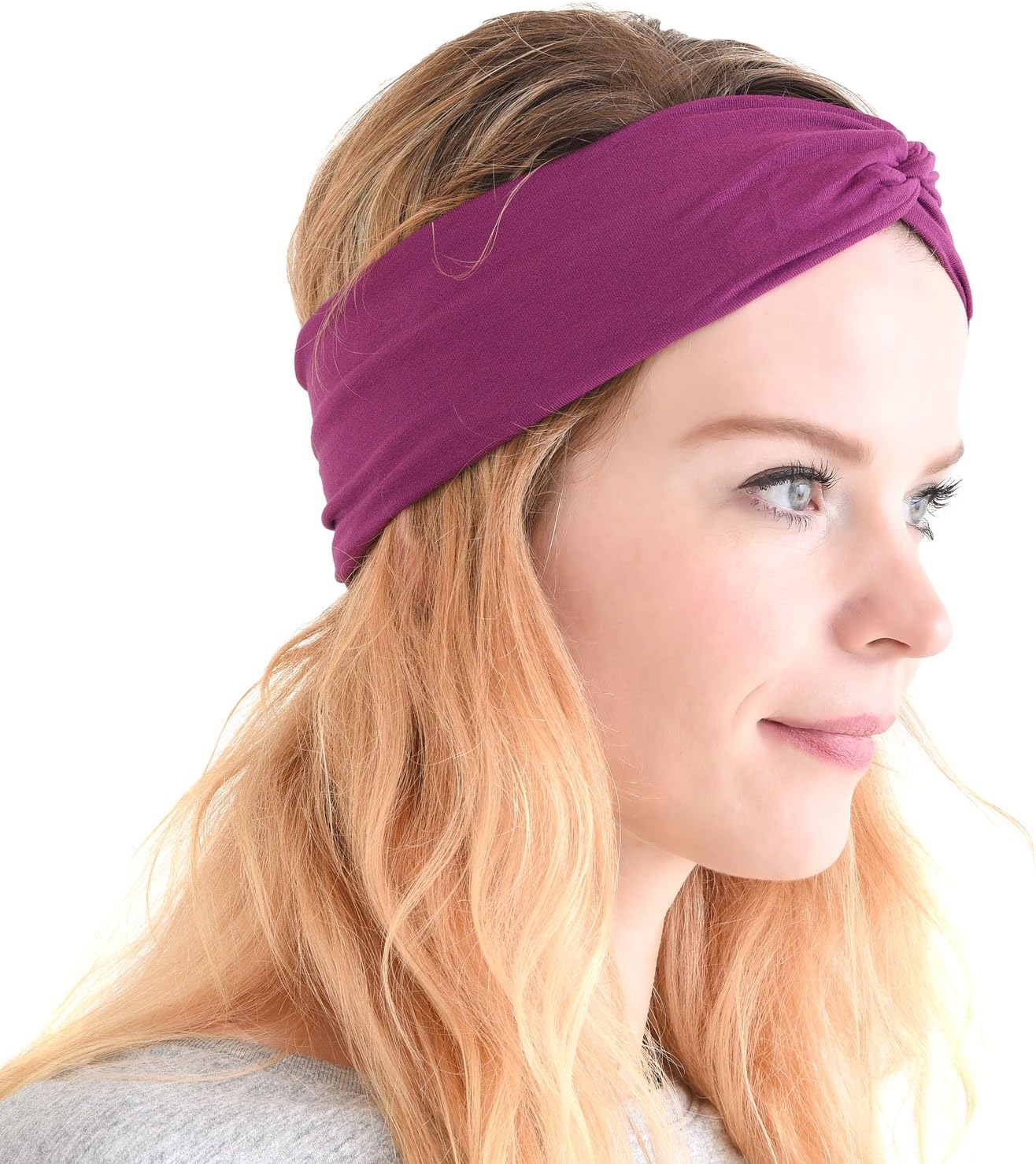 Charm Womens Headband Running Bandana - Mens Workout Elastic Head Sweat Band