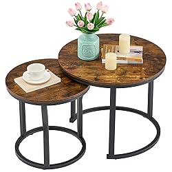 Hoctieon Nesting Coffee Tables, Round Nesting