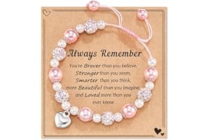 HGDEER Natural Stone Bracelets, Trendy Birthday Teen Girl Gift Ideas with Quote Card