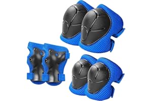 ETEETOW Gradient Color Kids Protective Gear Set Knee Pads for Kid 2-14 Years,W/ Adjustable Strap Kids/Youth Knee Pads Elbow Pads Wrist Guards Set for Inline Roller Skates,Cycling,BMX Bike,Skateboard,Scooter
