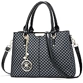 Purse and Handbags for Women, 3 Zip Compartments Tote Bag Designer Shoulder Purse Top Handle Satchel Bags