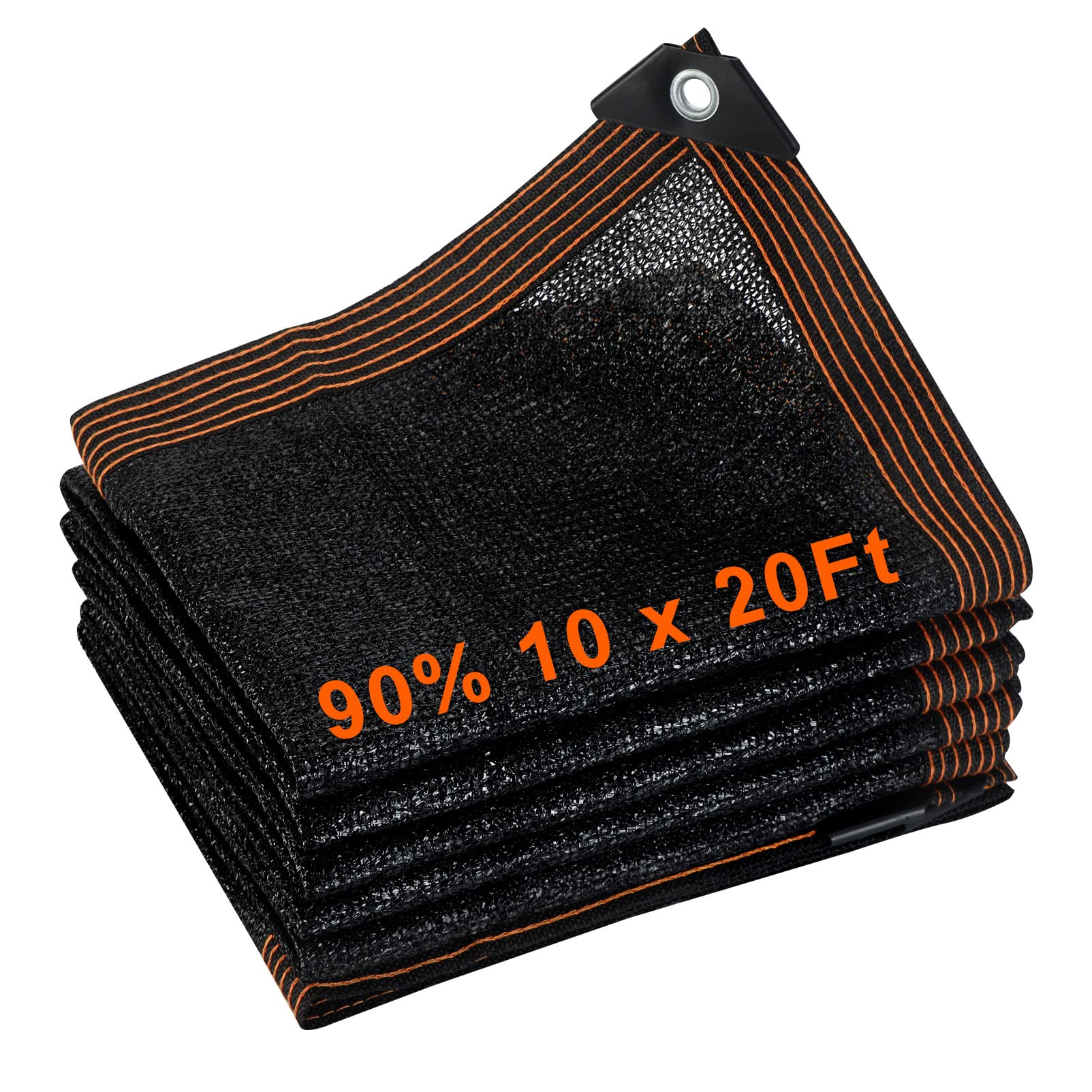Photo 1 of 90% Shade Cloth 10 Ft x 20 Ft Sun Shade Mesh Net with Grommets for Plants Cover Greenhouse Garden Barn Flowers Plants Patio Lawn Pergola