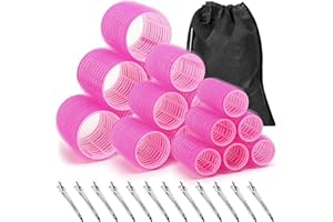 ANEZUS Self Grip Rollers 30Pcs Set with 3 Sizes (6 Large, 6 Medium, 6 Small) and 12 Clips for Long, Medium, Short Hair Volume