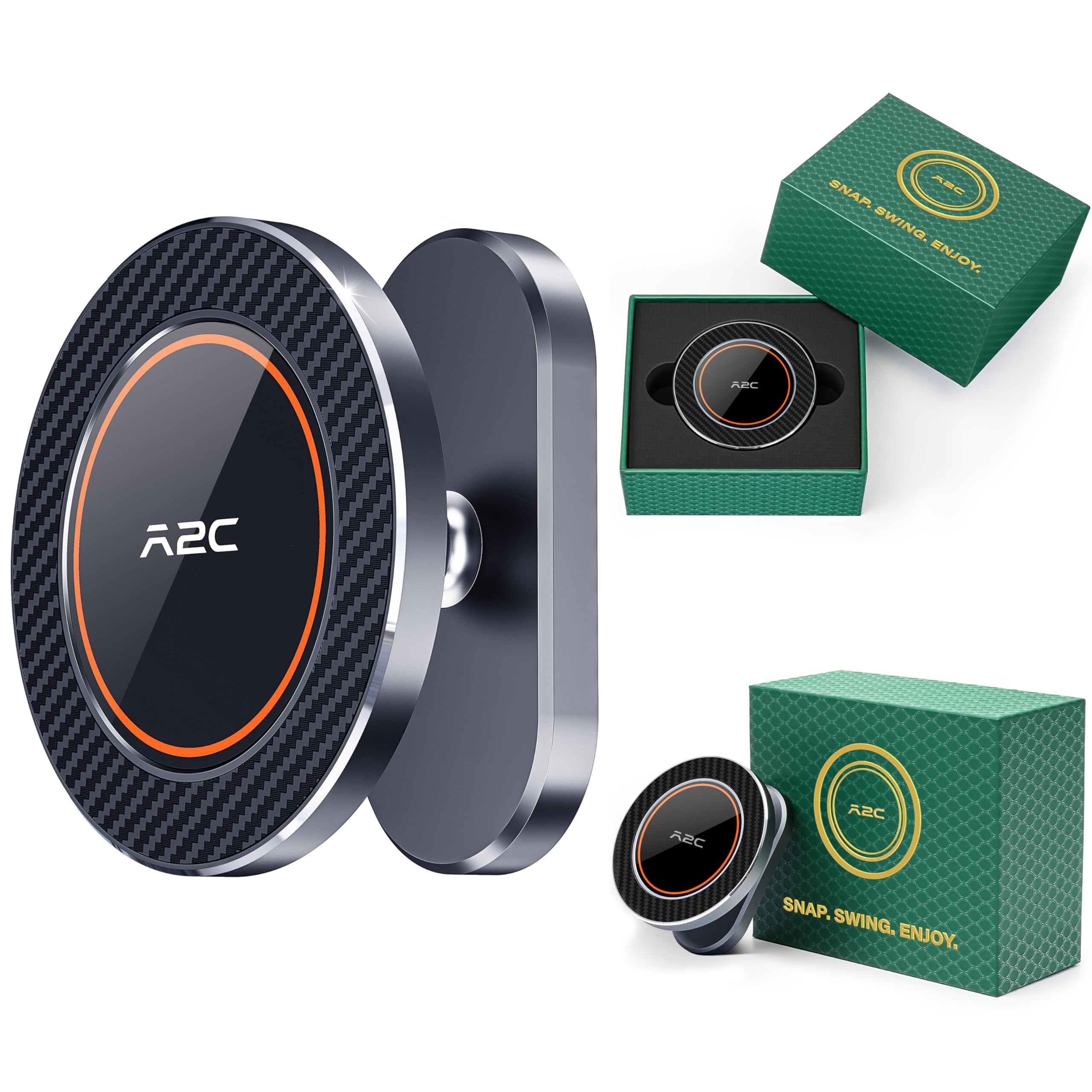 A2C Alloy Magnetic Golf Cart Phone Holder with Gift Box Compatible with MagSafe iPhone 17 Pro Max Air 16 Plus 15 14 13 12 Mini Fits EZGO, Club Car, Yamaha, Icon, Golf Cart Accessories Essentials Gift Image