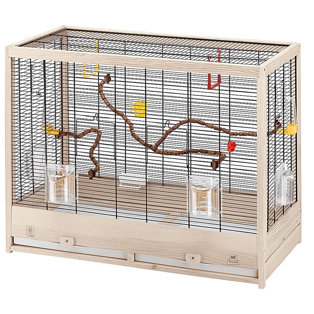 Ferplast Giulietta 6 Bird Wooden Cage, 81 x 41 x 64 cm, Black