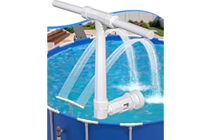 POOLHOUR 2025 Height Upgrade Pool Fountain - Dual Spray High-Pressure Adjustable Waterfall Sprinkler Cooler for Above-Ground & Inground, 360° Cooling Jet & Relaxation Features,White