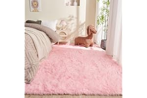 OPPODREAM 4x6 Pink Rugs for Bedroom, Ultra-Soft Fluffy Area Rugs for Living Room, 4 x 6 Shag Carpet for Nursery, Kids, Girl, Boy, Baby, Plush, Fuzzy, Shaggy, Cute Home Decor