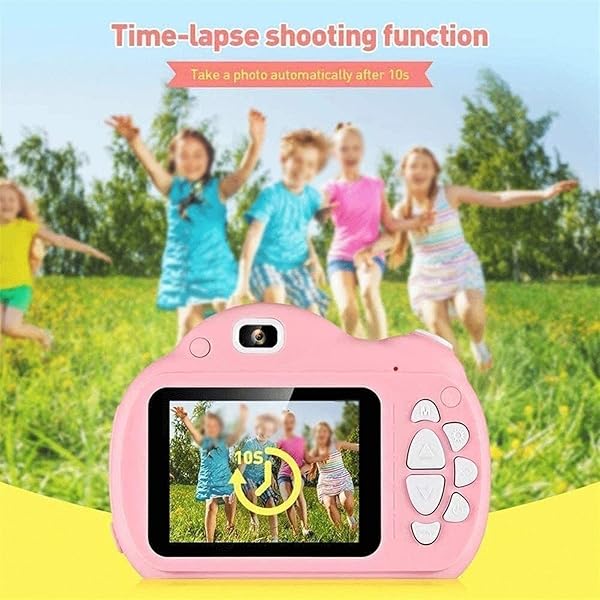Sdesign Kids Digital Camera Rechargeable Selfie Camera Digital Child Camcorder with 2 4 inches Screen HD 8MP1080P Dual Lens Birthday Gifts for 3 12 Year Olds Girls Color Pink