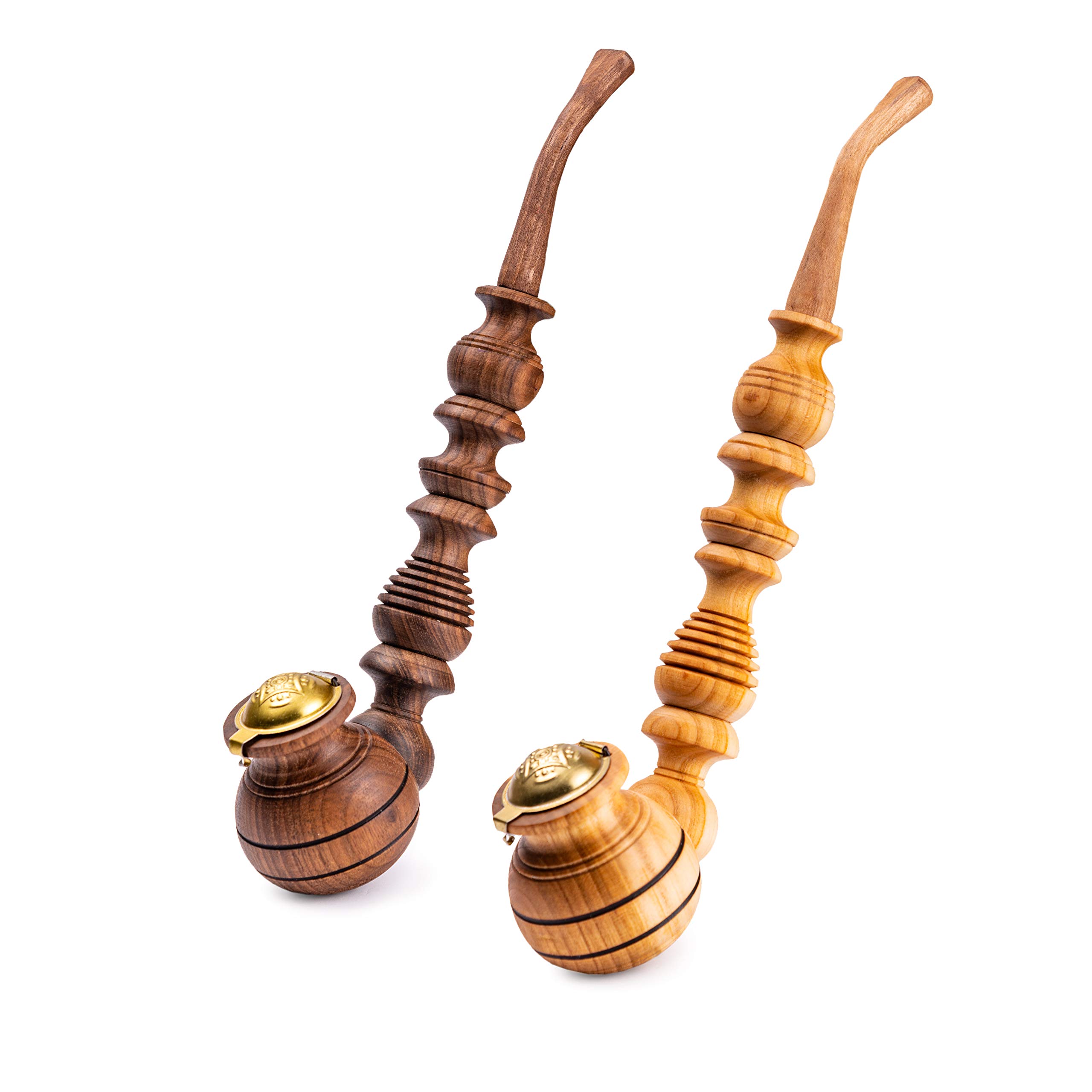Dr. Watson - Tobacco Pipes, Set of 2, Churchwarden shape, Collectable Series, Handcrafted from Natural Wood