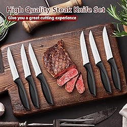 Ruffulon Steak Knife Set Of 4,Steak Knives,Serrated