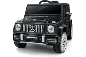 ELEMARA Licensed Mercedes-Benz AMG G63 Ride on Toys,12V Ride on Car with Remote Control,Rechargeable Battery,Flickering Lights/LED Lights, Bluetooth,Music & Horn, Soft Start, Low Battery Prompt,Black