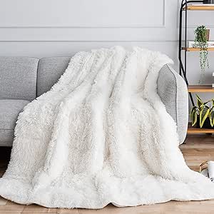 Amazon.com: BUZIO Faux Fur Weighted Blanket 20lbs, Super Soft Plush