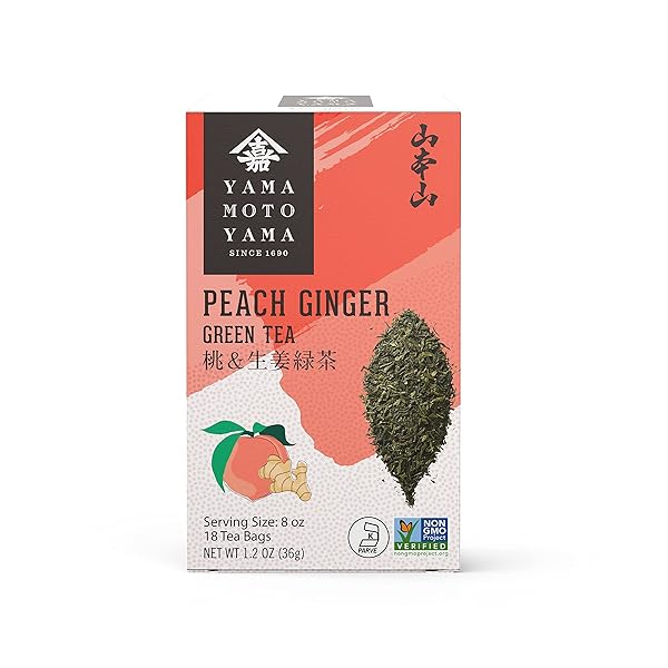 YAMAMOTOYAMA PEACH GINGER GREEN TEA, 18 BAGS