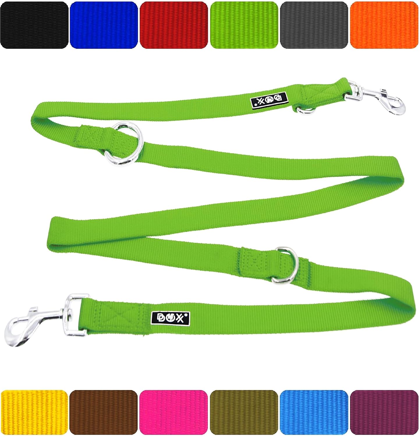 DDOXX Hundeleine Premium Nylon 3fach verstellbar