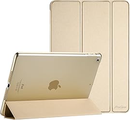 ProCase iPad 9.7 Case 2018 iPad 6th Generation Case/2017 iPad 5th Generation Case - Ultra Slim Lightweight Stand Case with Translucent Frosted Back Smart Cover for Apple iPad 9.7 Inch –Gold