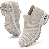 HKR Women's Walking Shoes Arch Support Non Slip Work Shoes Breathable Knit Upper Lightweight for Plantar Fasciitis