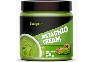 UNIQBITE Pistachio Cream, Natural Sweet Pistachio Butter Spread Paste for Dubai Chocolate Bar, No Palm-Oil, 7 oz (200g)