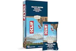 CLIF BARS - Energy Bars - Peanut Butter Banana with Dark Chocolate - Made with Organic Oats - Plant Based Food - Vegetarian - Kosher (2.4 Ounce Protein Bars, 12 Count) Packaging May Vary