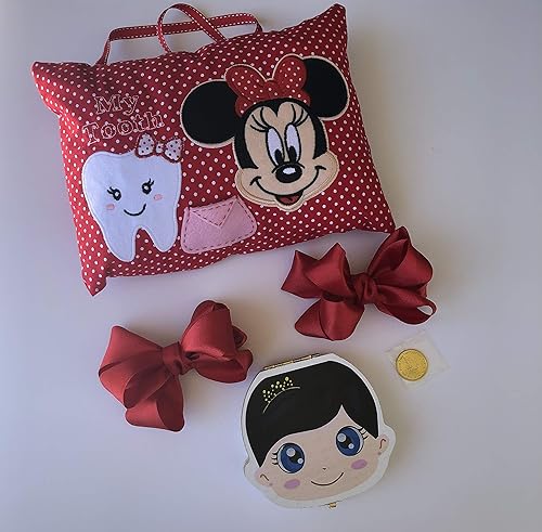 Amazon Com Tooth Fairy Pillow Minnie Mouse And Hair Bow Organizer