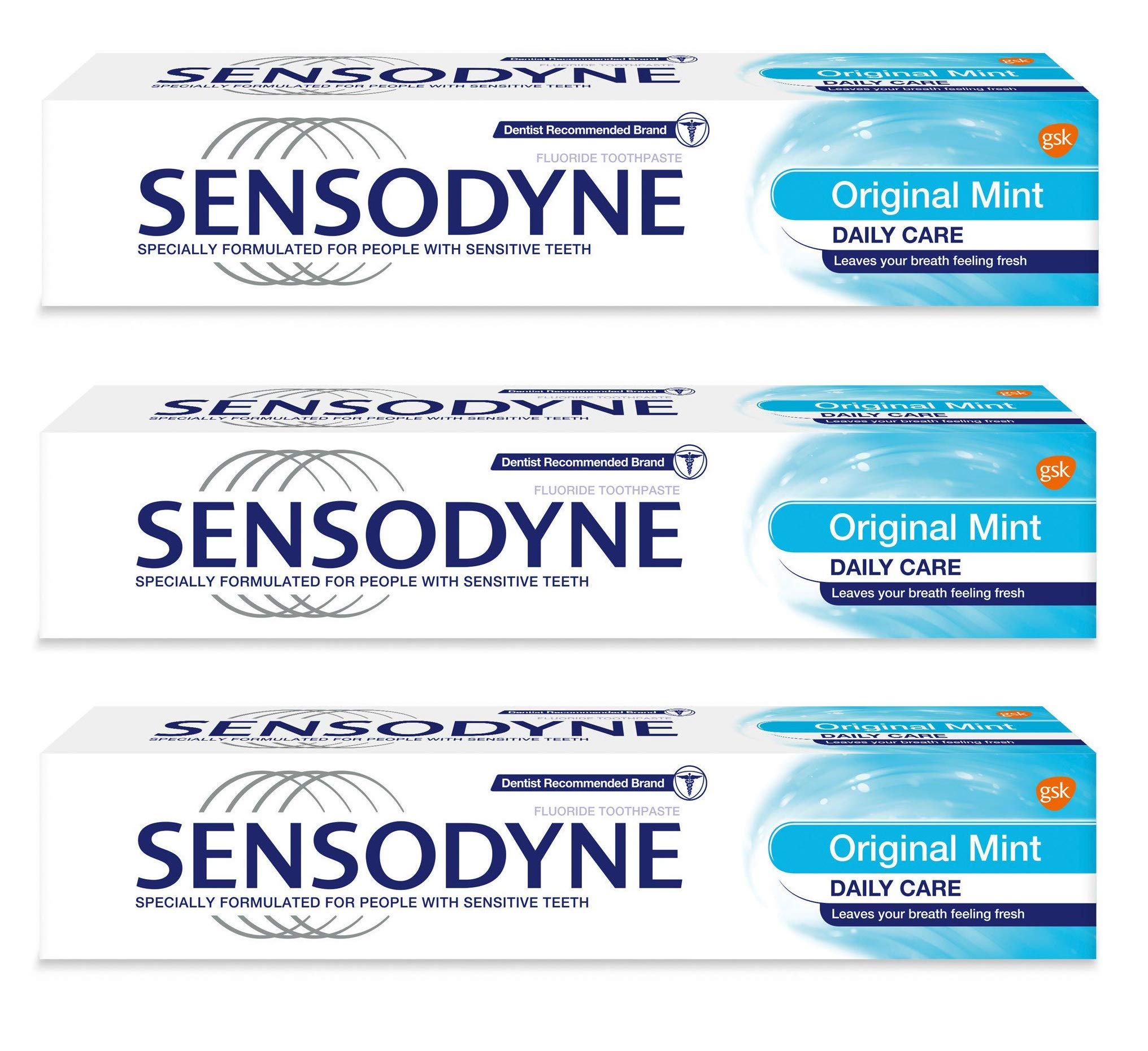 Sensodyne Daily Care Original Fluoride Toothpaste, 3 Pack, 75 ml