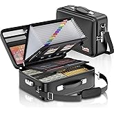 Tamfile Fireproof Document Box, Hard Case Safe File Box with Lock, Black | 5200&deg;F, Water Resistant,8-Layer Fireproof Safe File Organizer with Accordion File Folder for Important Documents,Passports