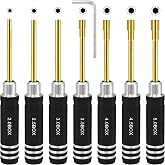 Craznick RC Nut Driver Set - Hex Nut Screwdriver Set 2.0mm 2.5mm 3.0mm 3.5mm 4.0mm 4.5mm 5.0mm RC Car Repair Tool Kit for Axial SCX24 Wheel Fixing RC Models Car Boat Helicopter 7Pcs Black