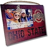 Fan Creations Ohio State NCAA Wooden Photo Holder with Clip Decorative College Picture Frame- Versatile for Wall Decor or Tabletop- Holds 4x6 Print- Sport Your Buckeye Pride
