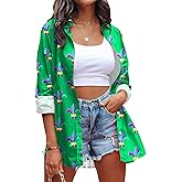 Women Hawaii T-Shirt Carnival Themed Shirt Mask Graphic Tee Holiday Button Up Tops