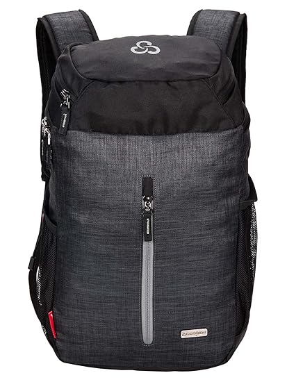 COSMUS Polyester 17 Ltr Dark Grey-Black Laptop Backpack