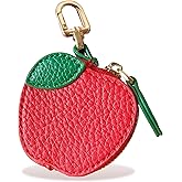 Apple-Shaped Coin Purse Charm,Leather Fruit Bag Charm for Handbag Backpack,Cute Keychain PurseCharm Accessories with Zipper,Mini Zipper Pouch Wallet Gifts for Women 2025