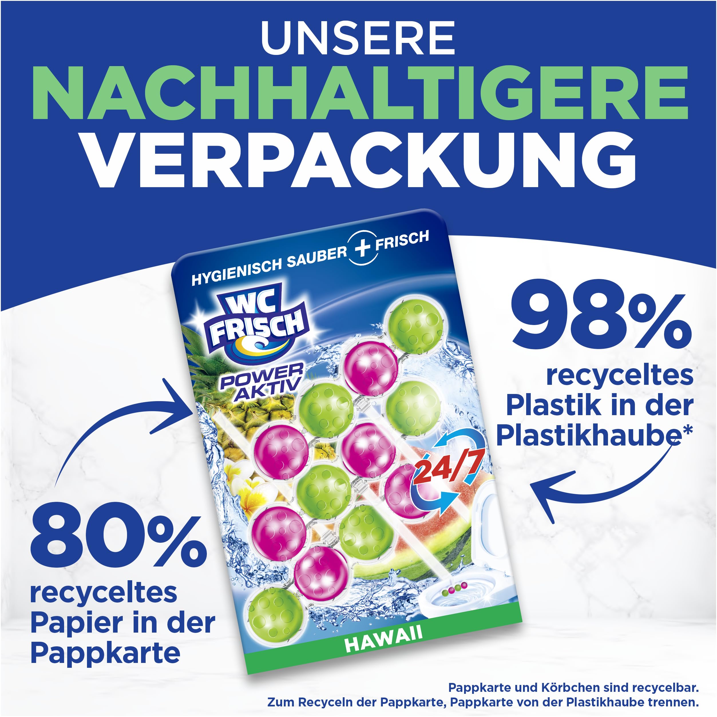 WC FRISCH Kraft Aktiv Duftspüler Hawaii (150 g), WC Reiniger für Reinigung bei jeder Spülung, Duftsteine für langanhaltend frischen Duft, + 50 Prozent Anti-Kalk Effekt* 5