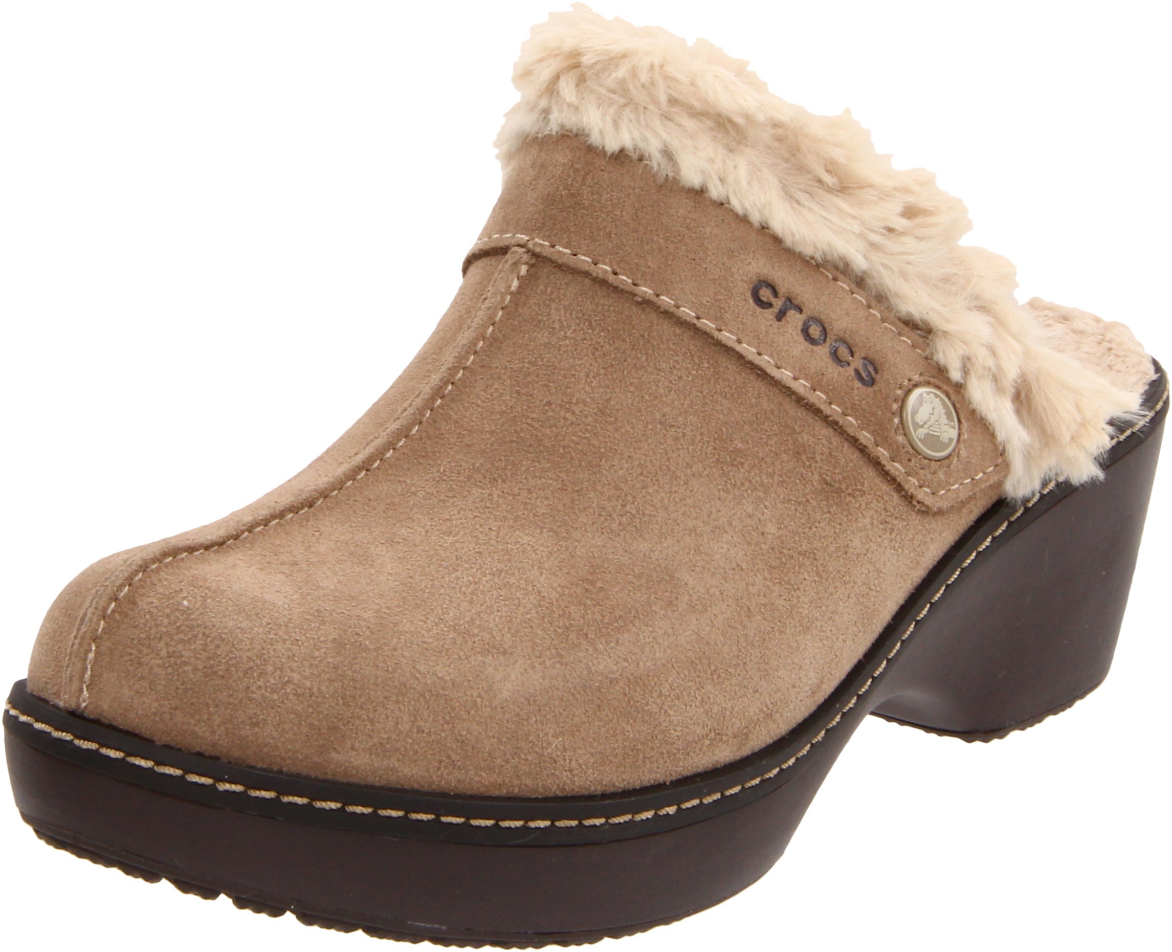 Crocs Women's Cobbler Leather Clog,Khaki/Espresso,9 M US on Galleon