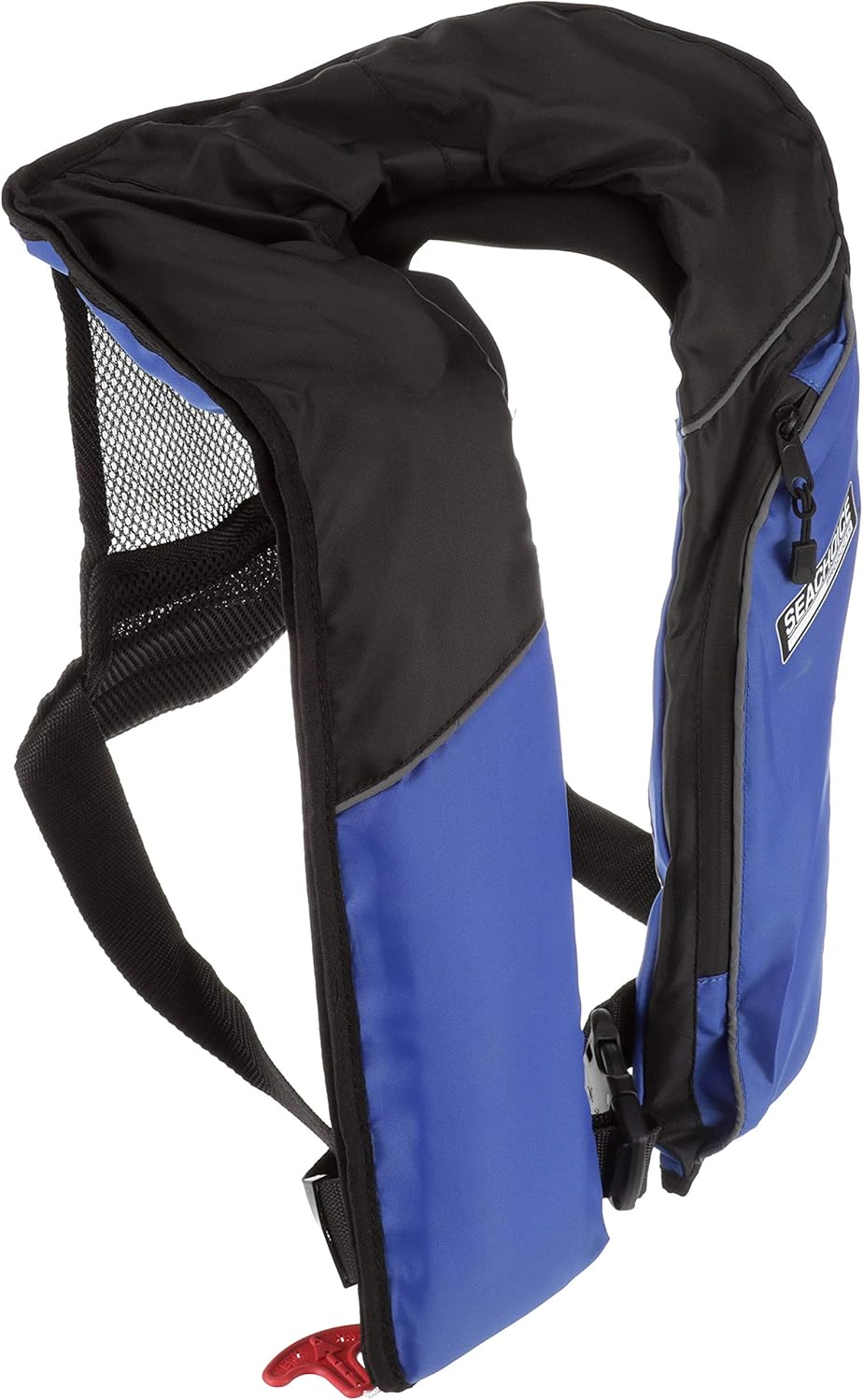Amazon Com Seachoice 85840 Inflatable Personal Flotation Device Pfd Low Profile Life Vest Uscg Approved Type V Adult Size Blue Black Sports Outdoors