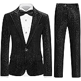 Lamgool Boys Velvet Suit Set Slim Fit Tuxedo Kids Formal Outfit 4 Piece with Blazer Jacket Shirt Pant Bow Tie for Wedding