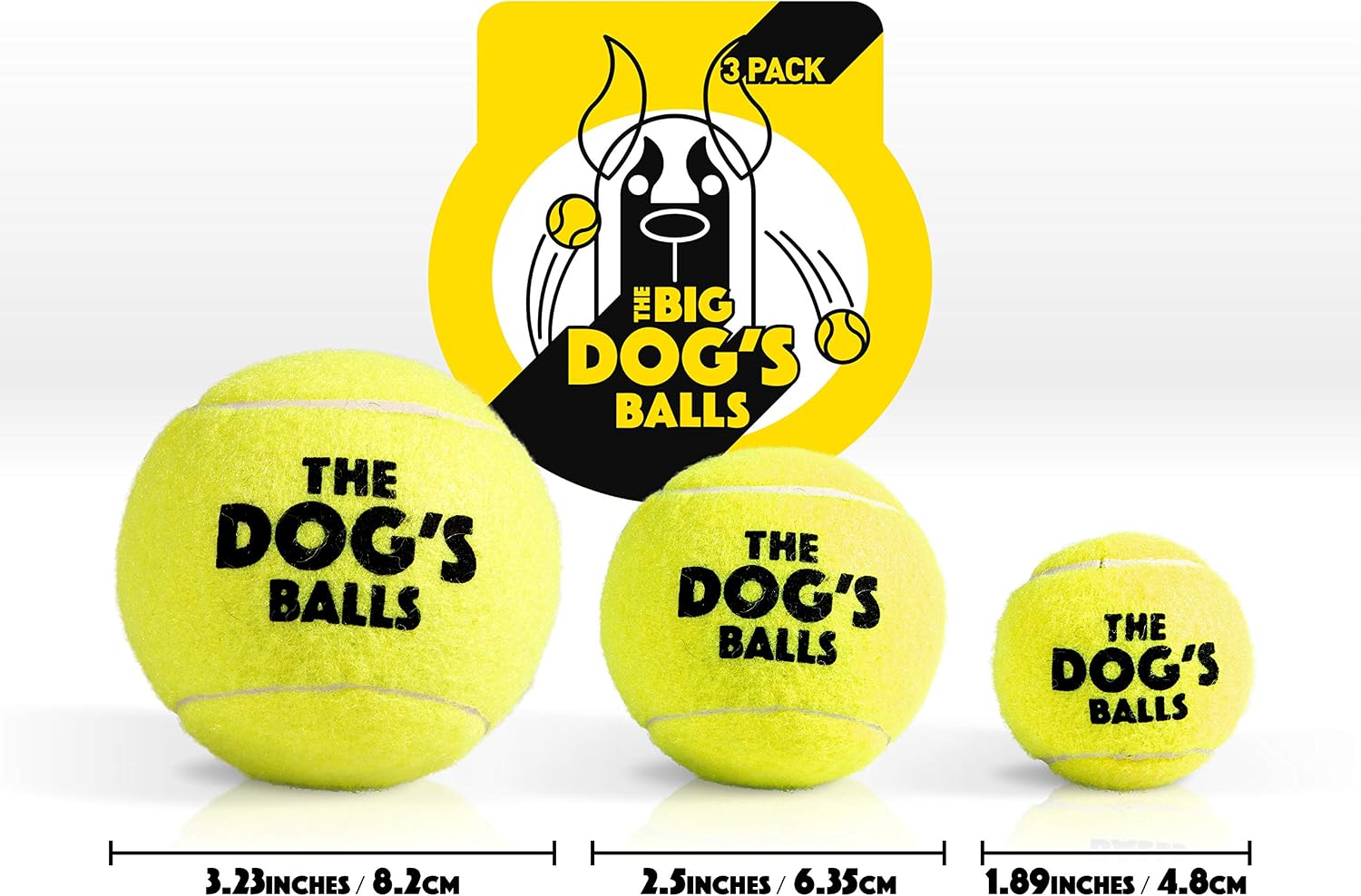 The Dog's Balls - Dog Tennis Balls, Yellow, Large, 3‑Pack, 3 Large Tennis Balls - Image 5