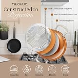 Nuovva Non Stick Pots and Pans Set Copper Induction 8pc with Lids view 3