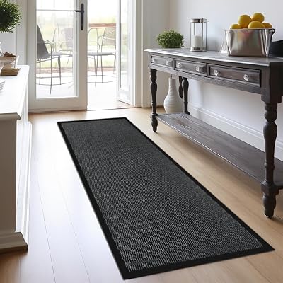 Homatz Hallway Runner Rug 60x120cm Non-Slip Grey Dirt Trapper Washable