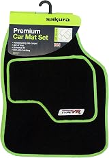 Sakura SS5308 Universal Car Mat Set Lime - 4 Pcs Anti-Slip Backing view 2