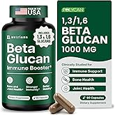 Nutriana Beta Glucan Supplements 1000mg – 1,3/1,6D Beta Glucan Capsules for Immune Support – Natural Beta Glucans Fiber Supplement – 60 Veggie Capsules (60 Count, Unflavored)